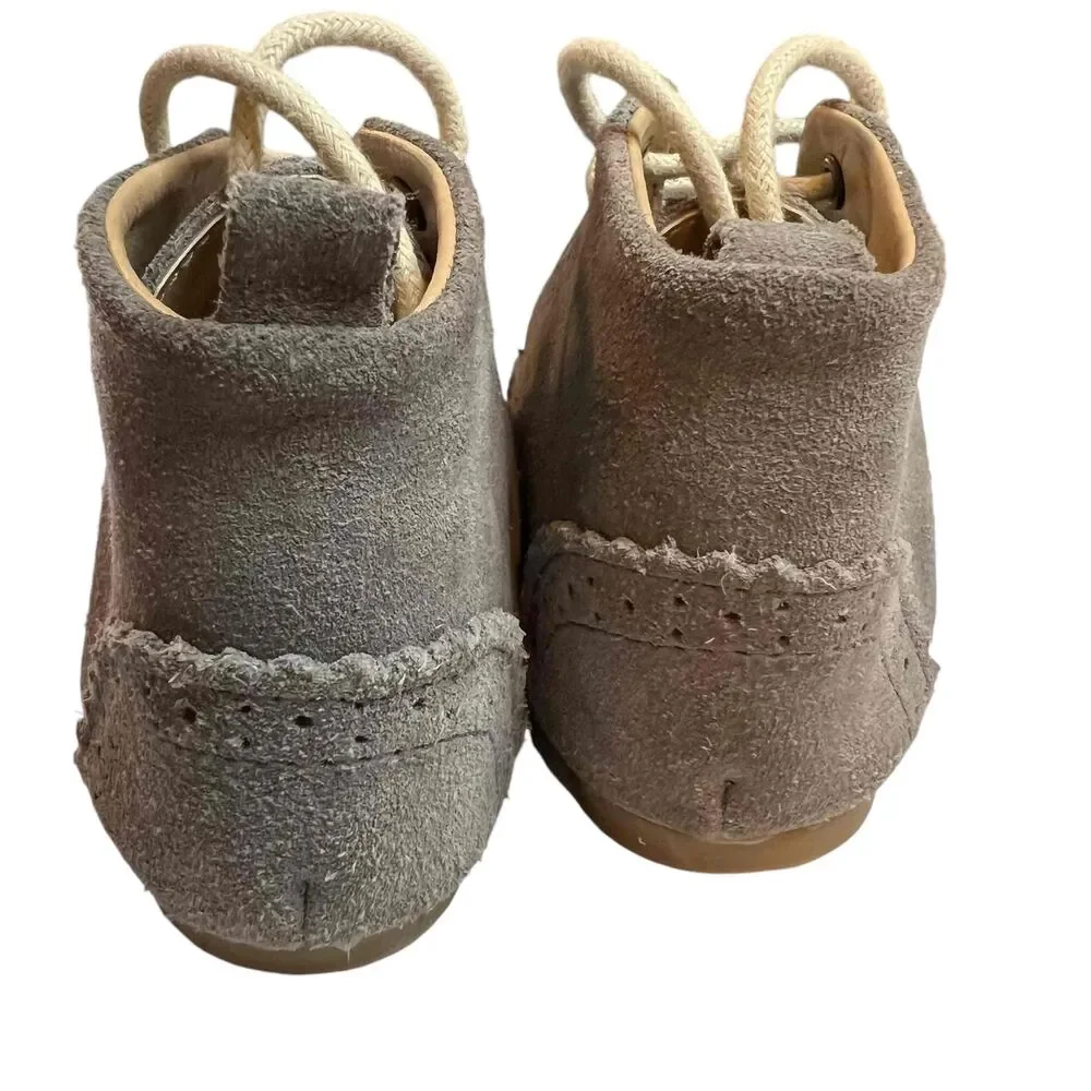 Anchor & Fox Charcoal Suede Brogue Lace Up Boot Unisex Baby Size 7‎